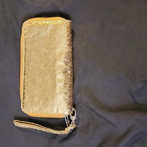 Gold wristlet wallet